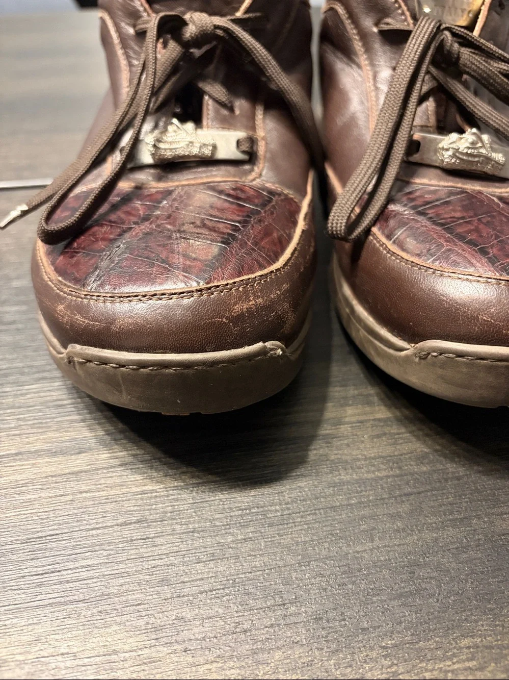 FENNIX ITALY Men’s Alligator & Calfskin Leather Casual Luxury Sneakers Size 11